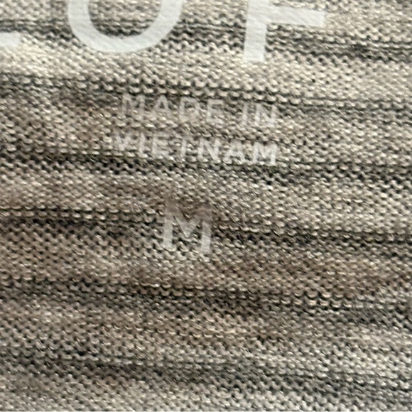 LOFT Relaxed Gray Ribbed Long Sleeve Blouse size M - Picture 8 of 9